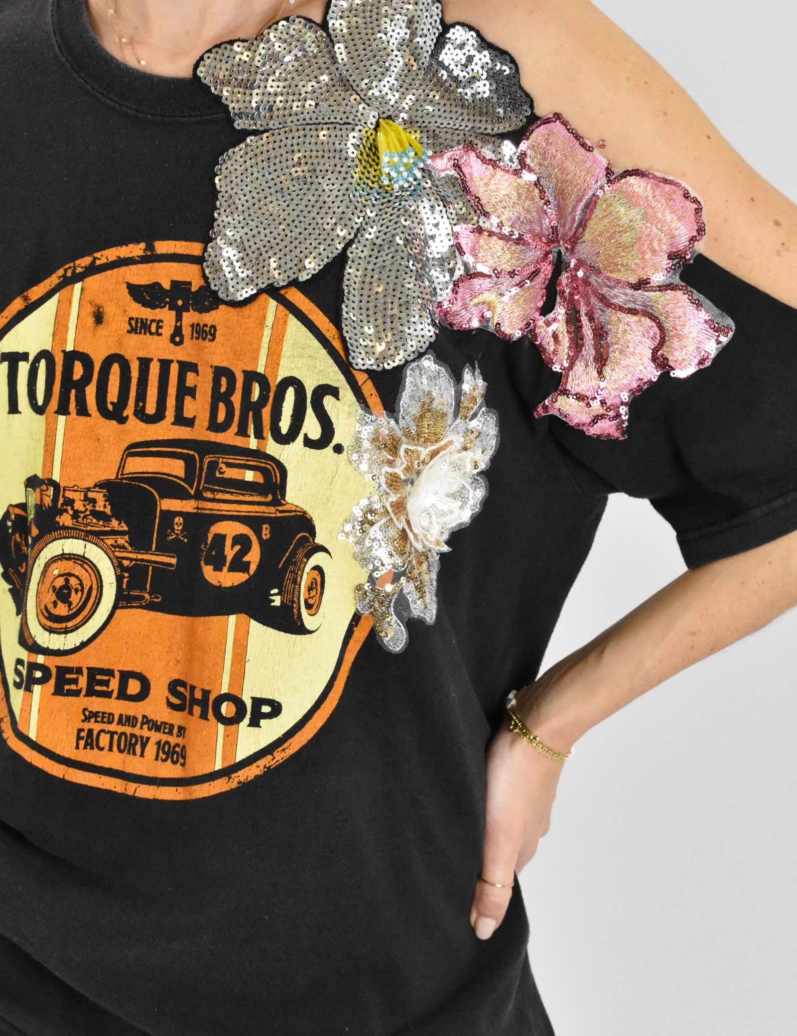 T-shirt vintage + applicazioni