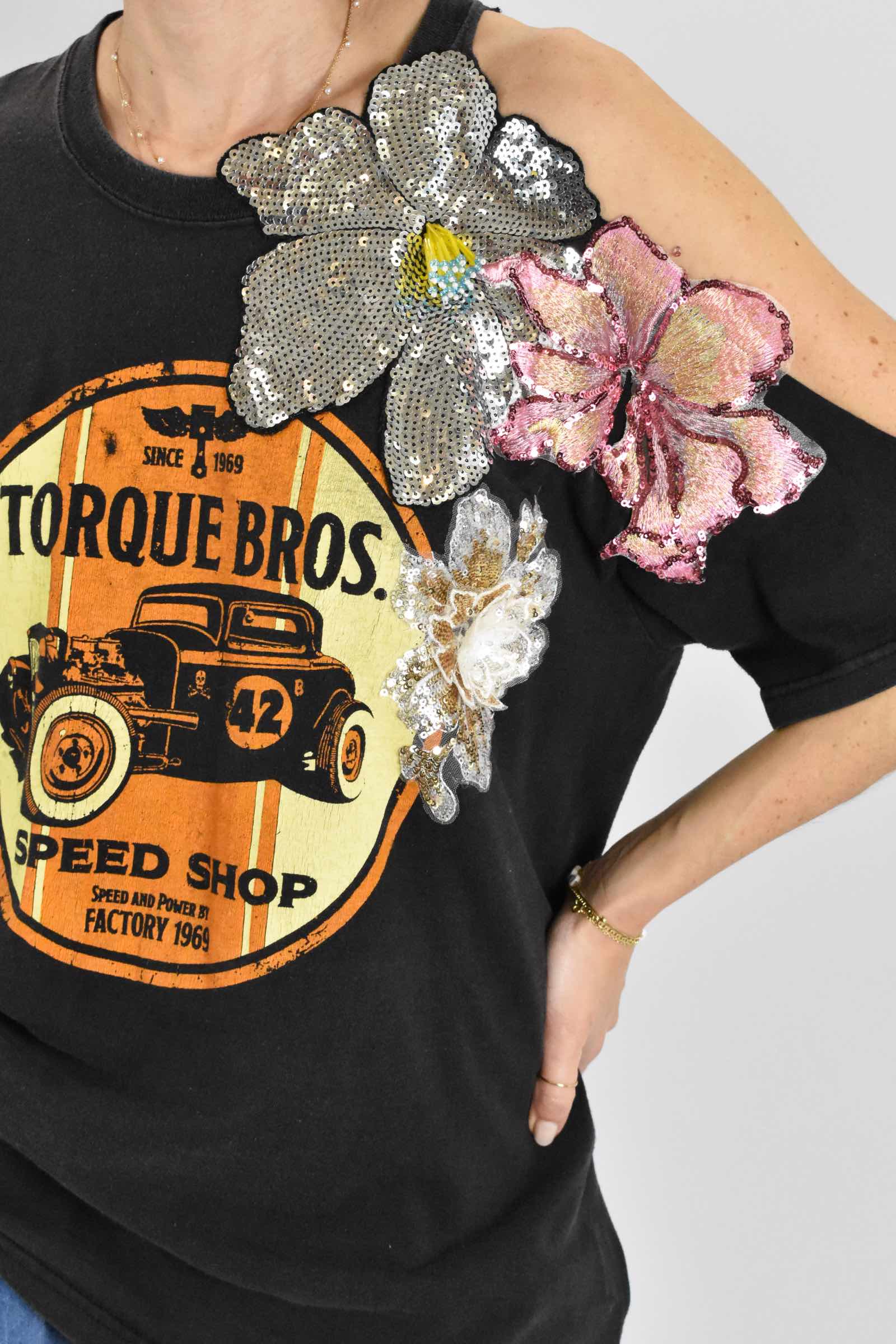 T-shirt vintage + applicazioni