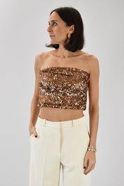 Top fascia paillettes