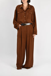Pantalone ampio tessuto rigato