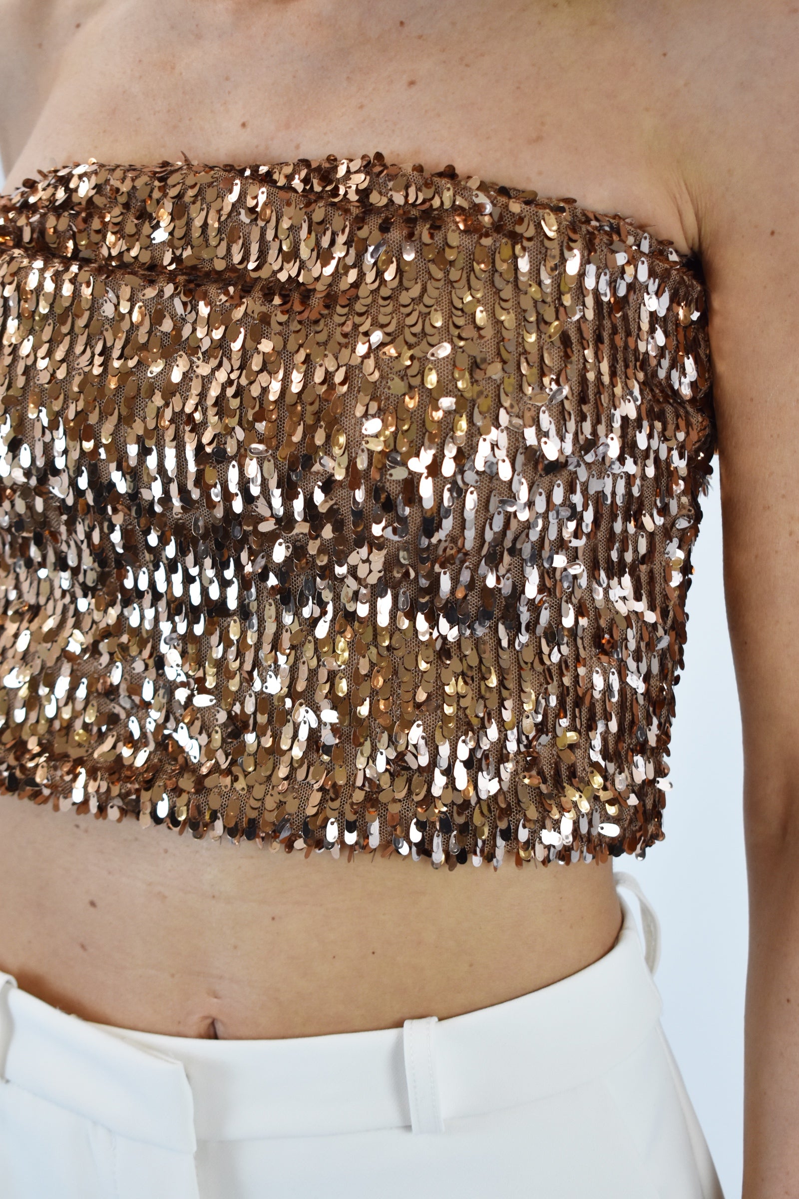 Top fascia paillettes