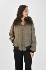 Bomber misto lana pied poule