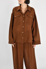 Camicia tessuto rigato tasche