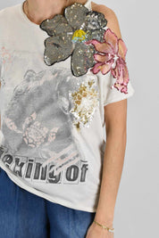 T-shirt vintage + applicazioni