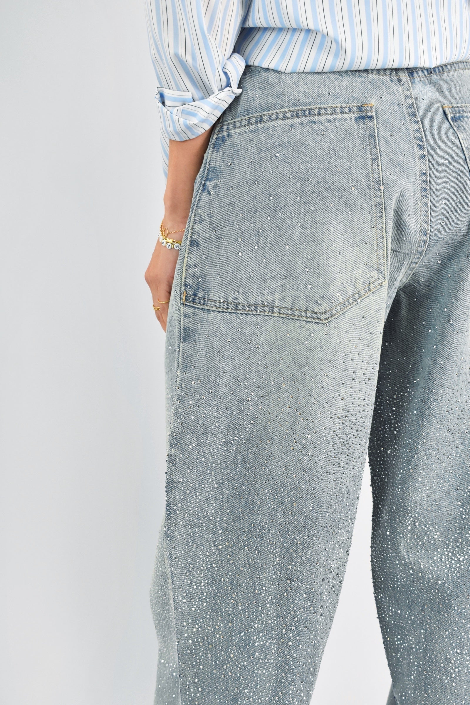 Jeans balloon strass