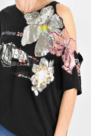 T-shirt vintage + applicazioni