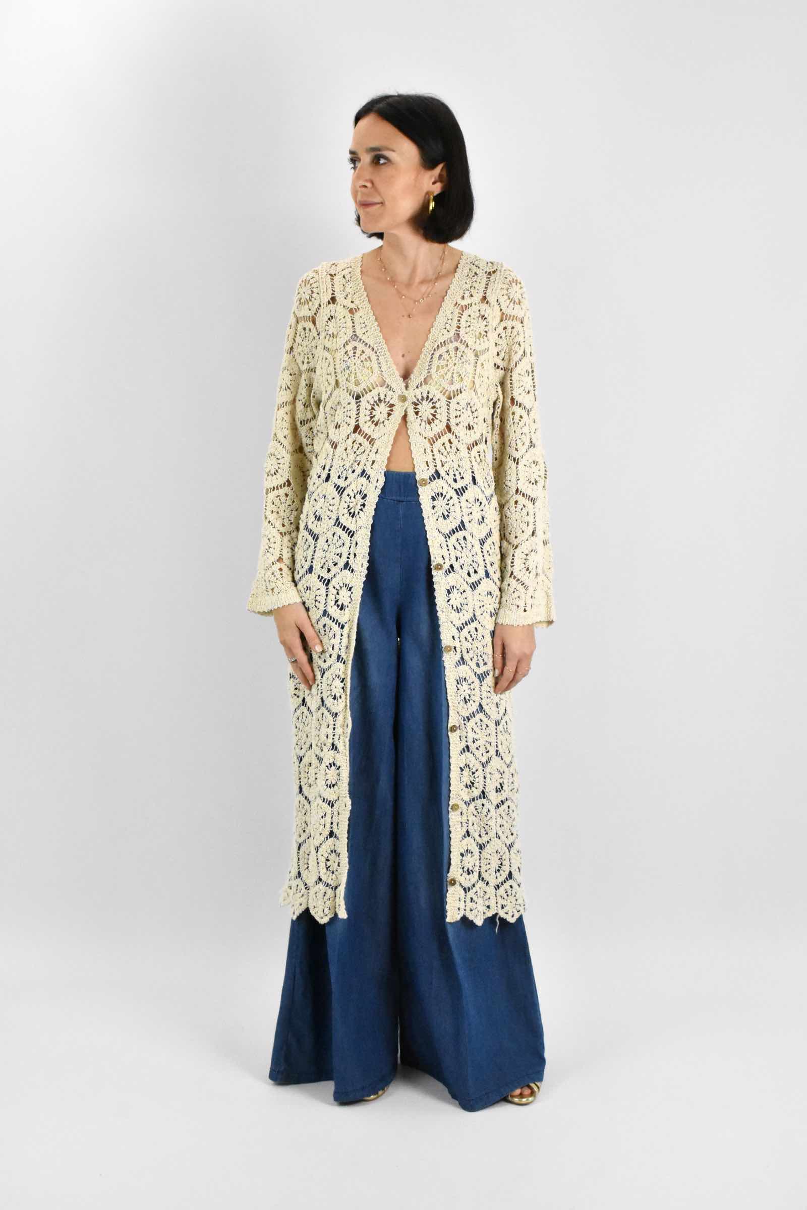 Cardigan lungo crochet