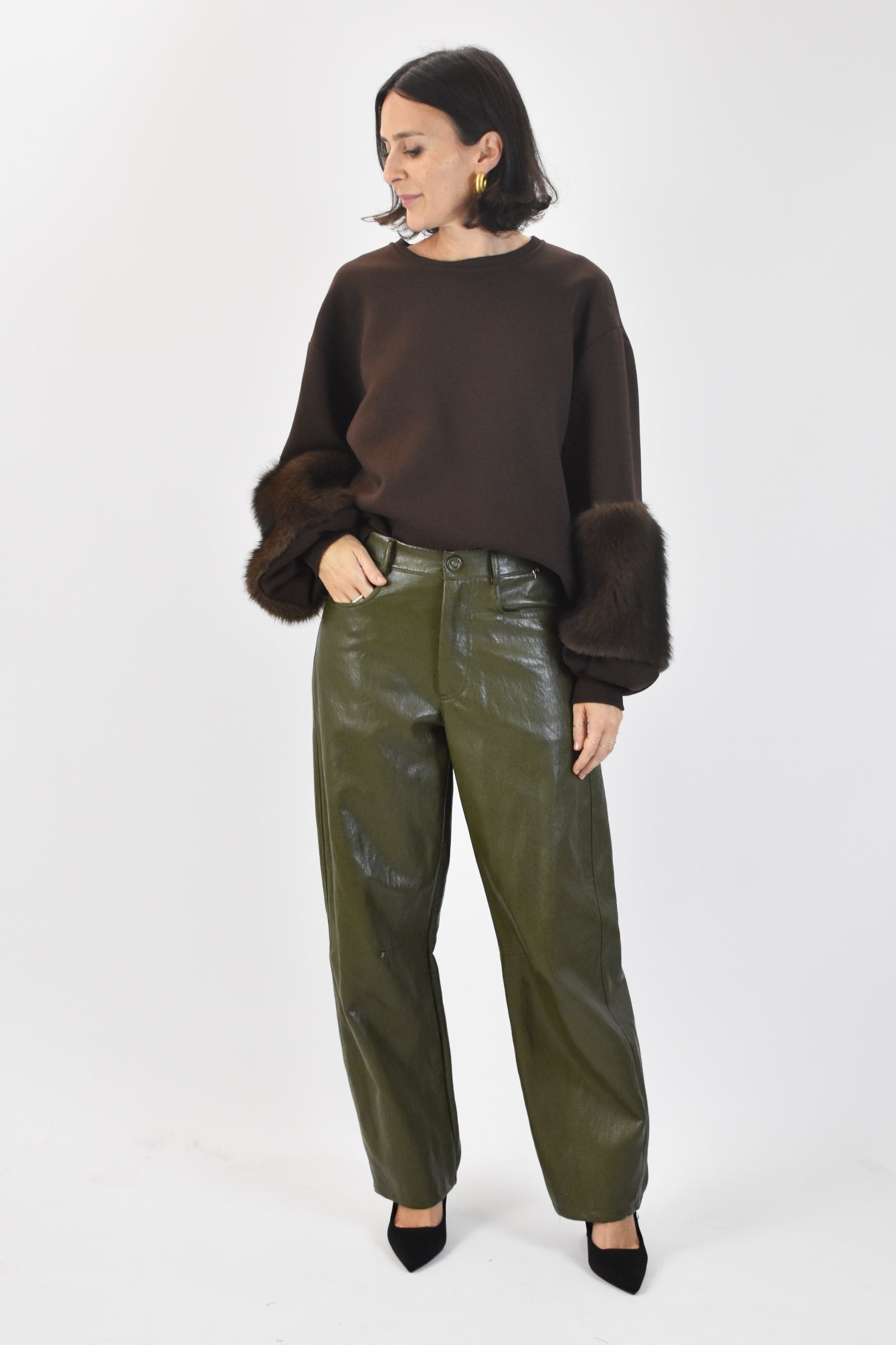 Pantalone ecopelle