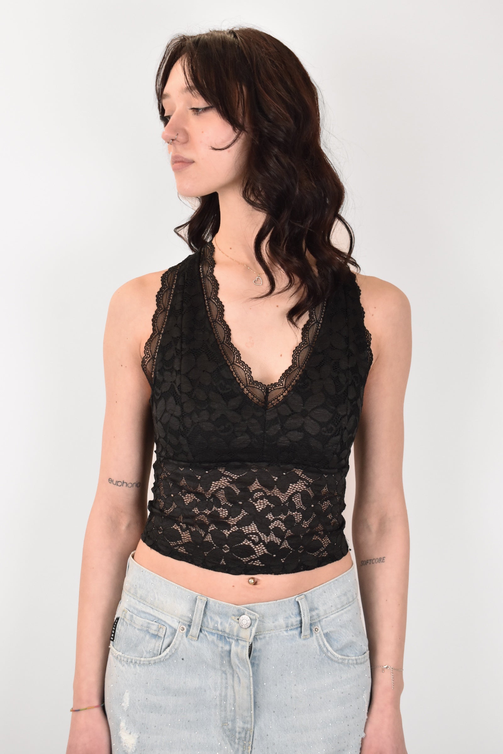 Top lingerie scollo americano