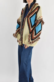 Cardigan fantasia frange