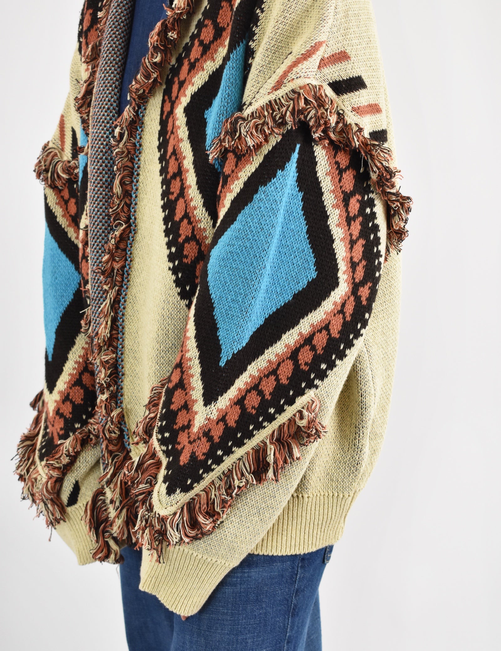 Cardigan fantasia frange