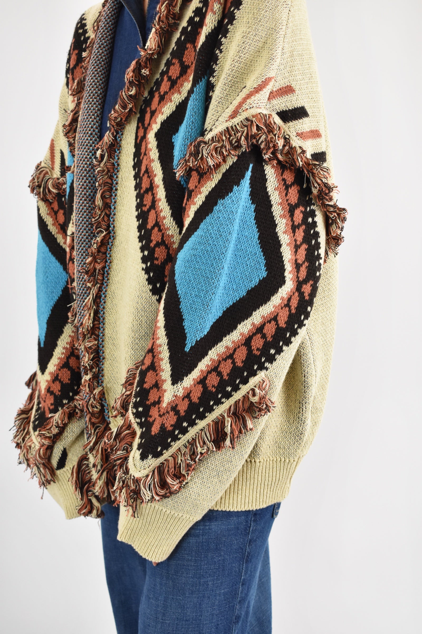 Cardigan fantasia frange