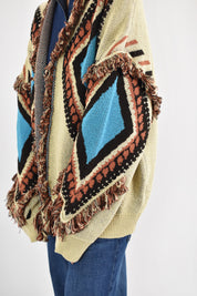 Cardigan fantasia frange