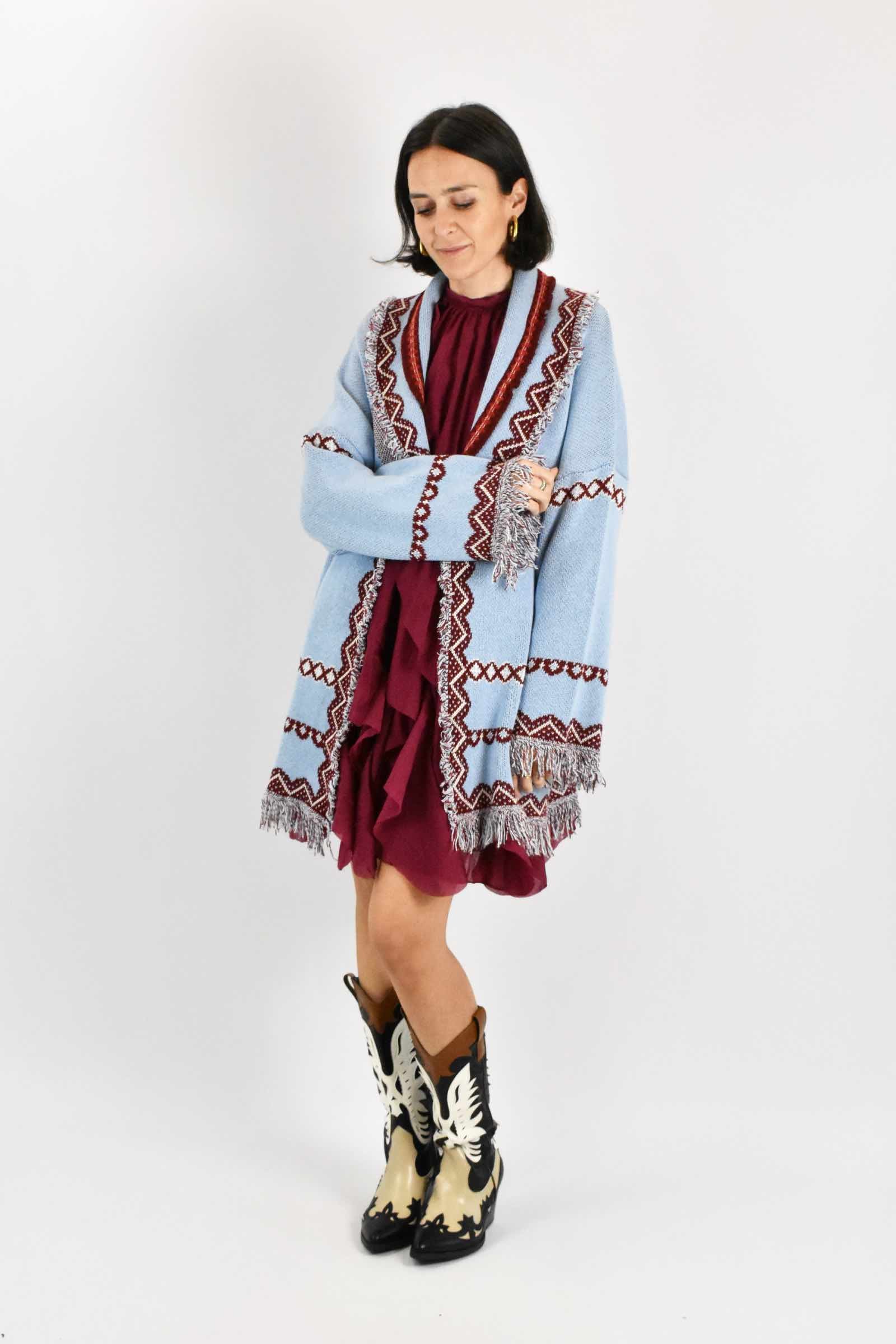 Cardigan frange fantasia