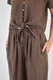 Pantalone ampio 100% lino