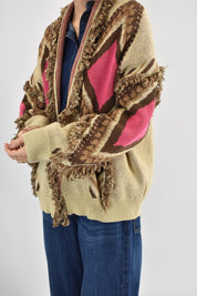 Cardigan fantasia frange