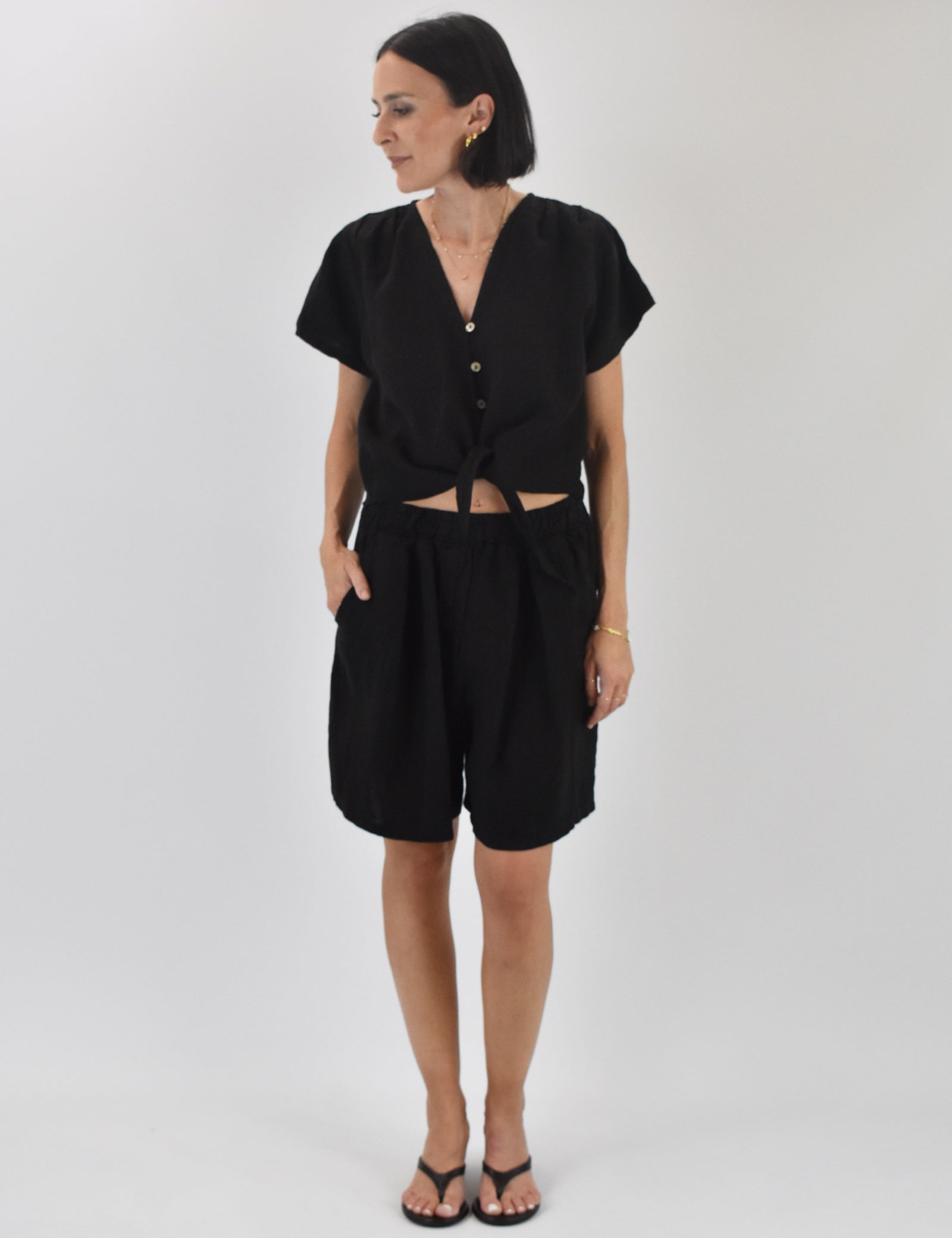 Camicia nodo 100% lino