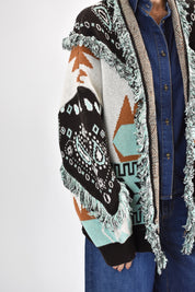 Cardigan frange fantasia