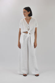 Pantalone ampio 100% lino