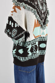 Cardigan frange fantasia