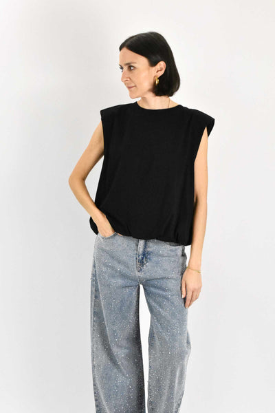 T-shirt palloncino e spalline