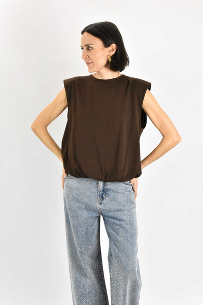 T-shirt palloncino e spalline