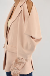 Giacca cut out pizzo