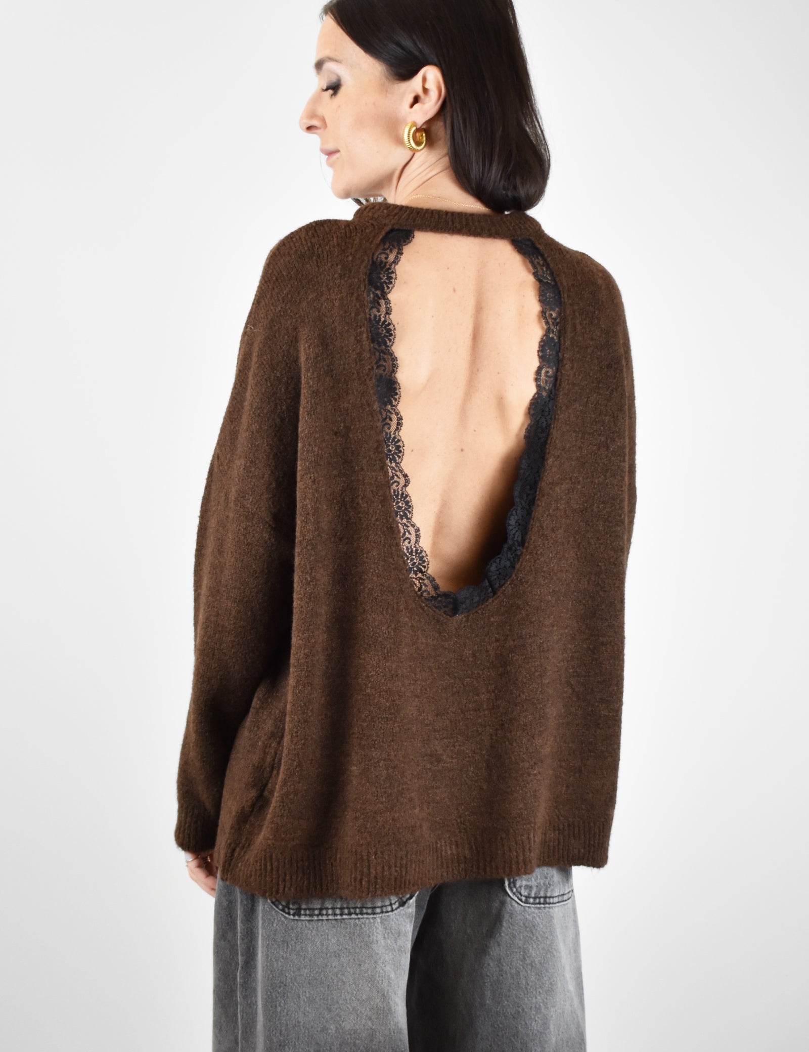 Maglia goccia dietro e pizzo