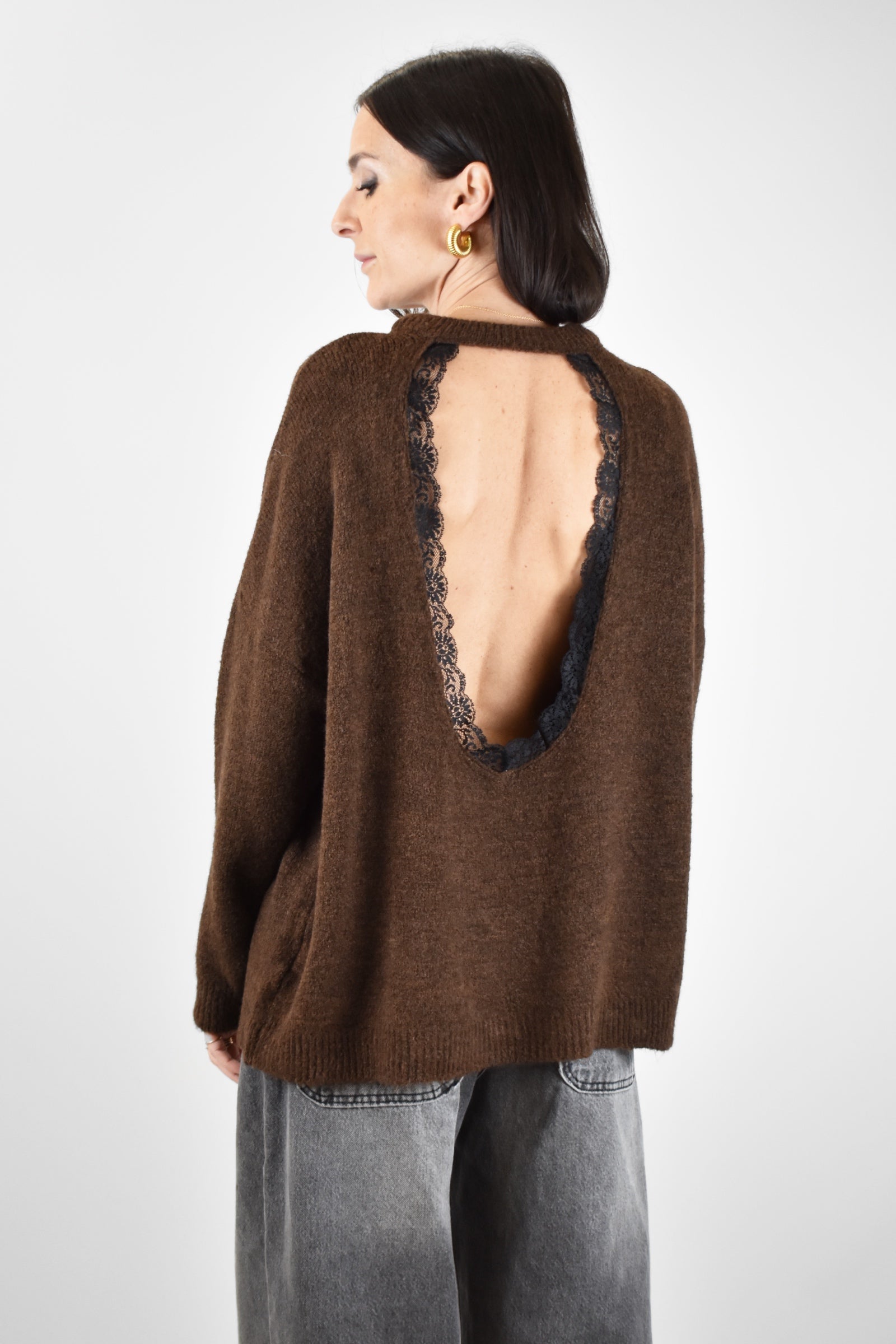 Maglia goccia dietro e pizzo