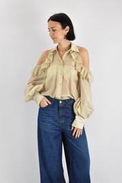 Camicia rouches cut out