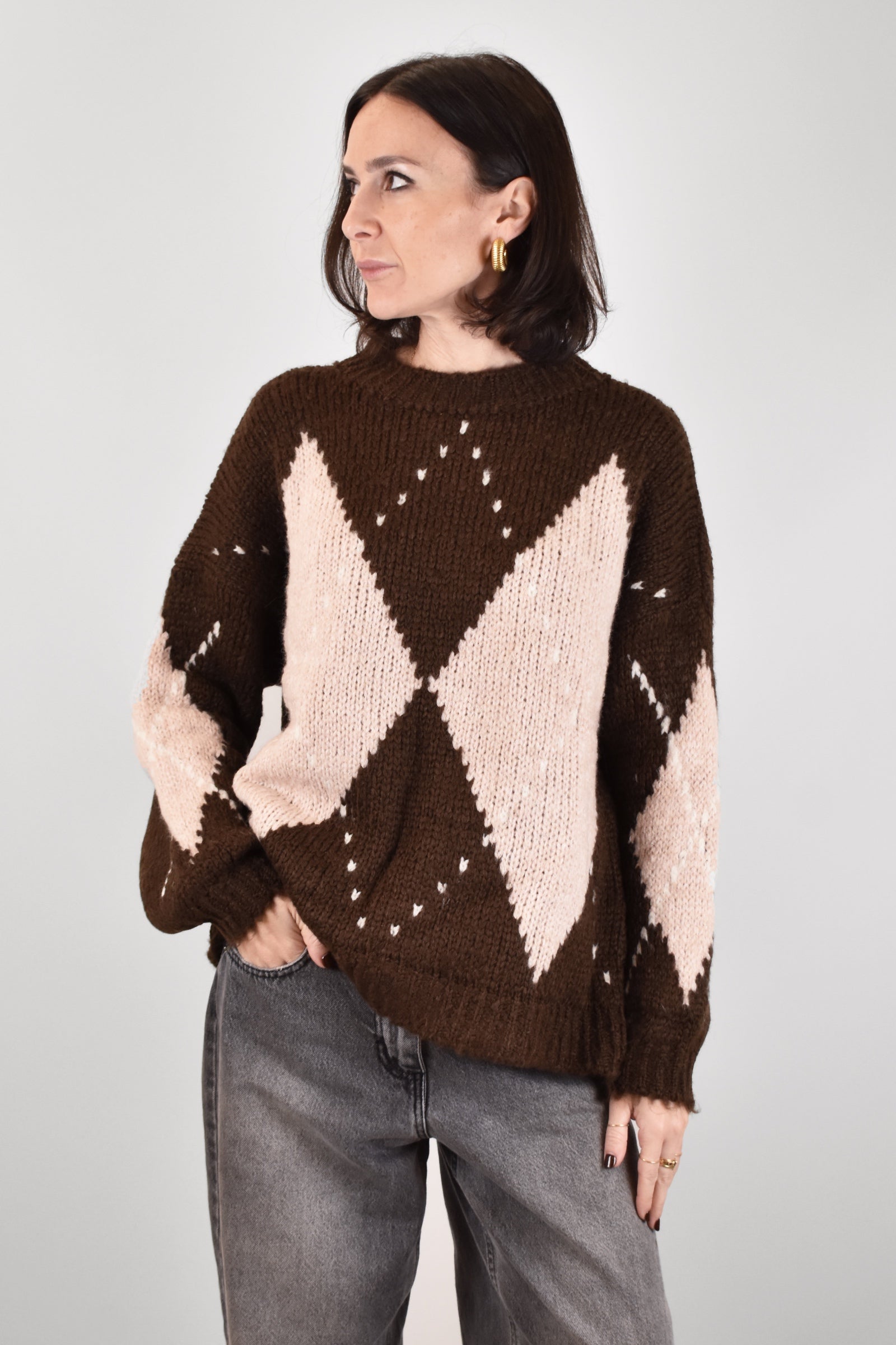 Maglia girocollo rombi