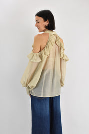 Camicia rouches cut out