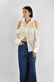Camicia rouches cut out