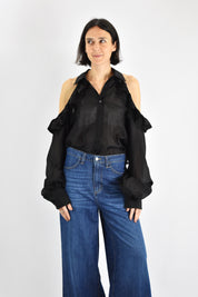 Camicia rouches cut out