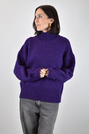 Maglia collo alto misto lana