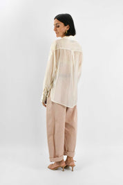 Camicia fiori applicati