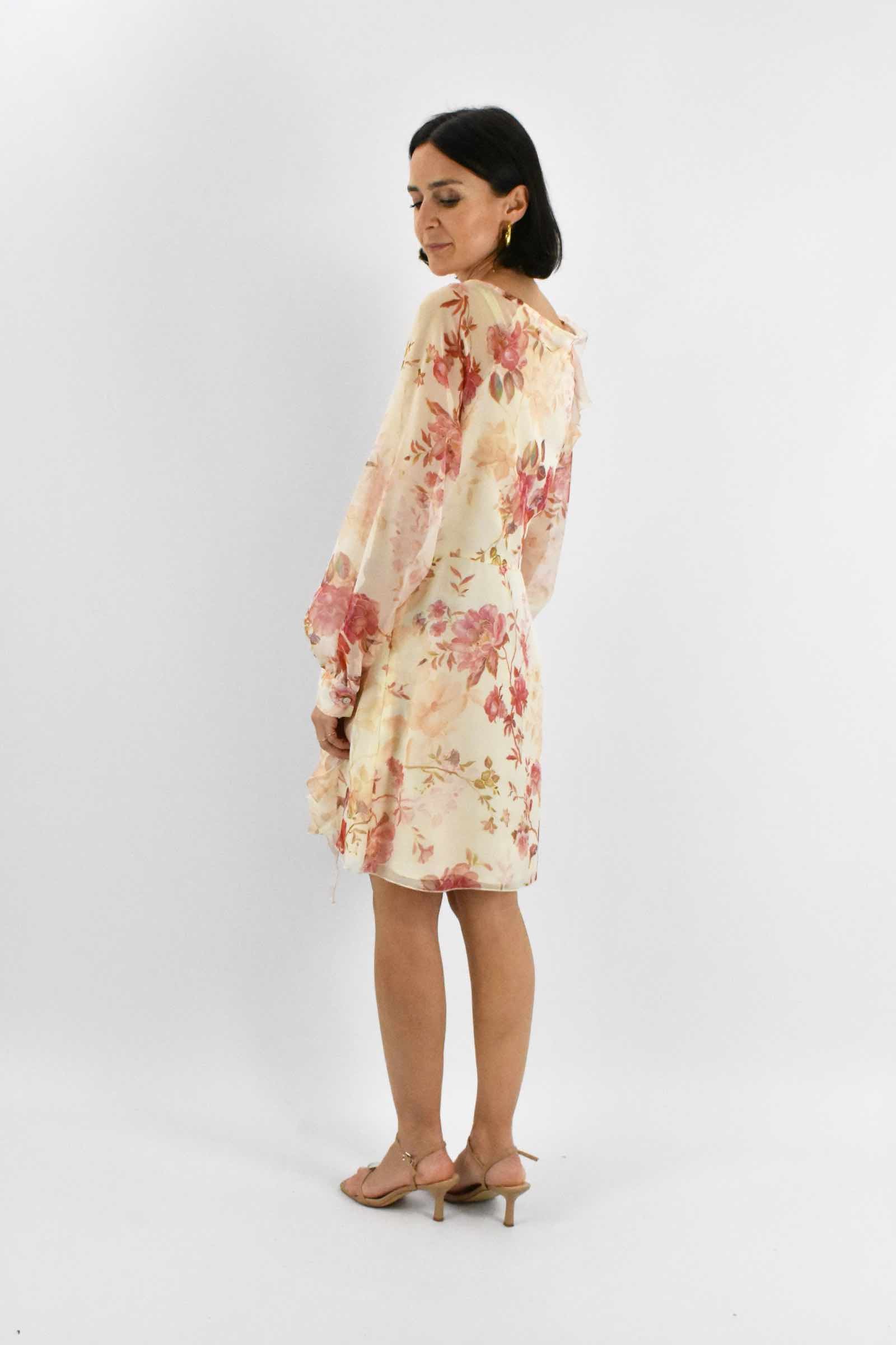 Abito fiori rouches