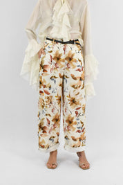 Pantalone fiori e cintura