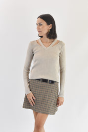 Maglia cut-out costine