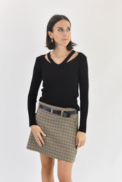 Maglia cut-out costine