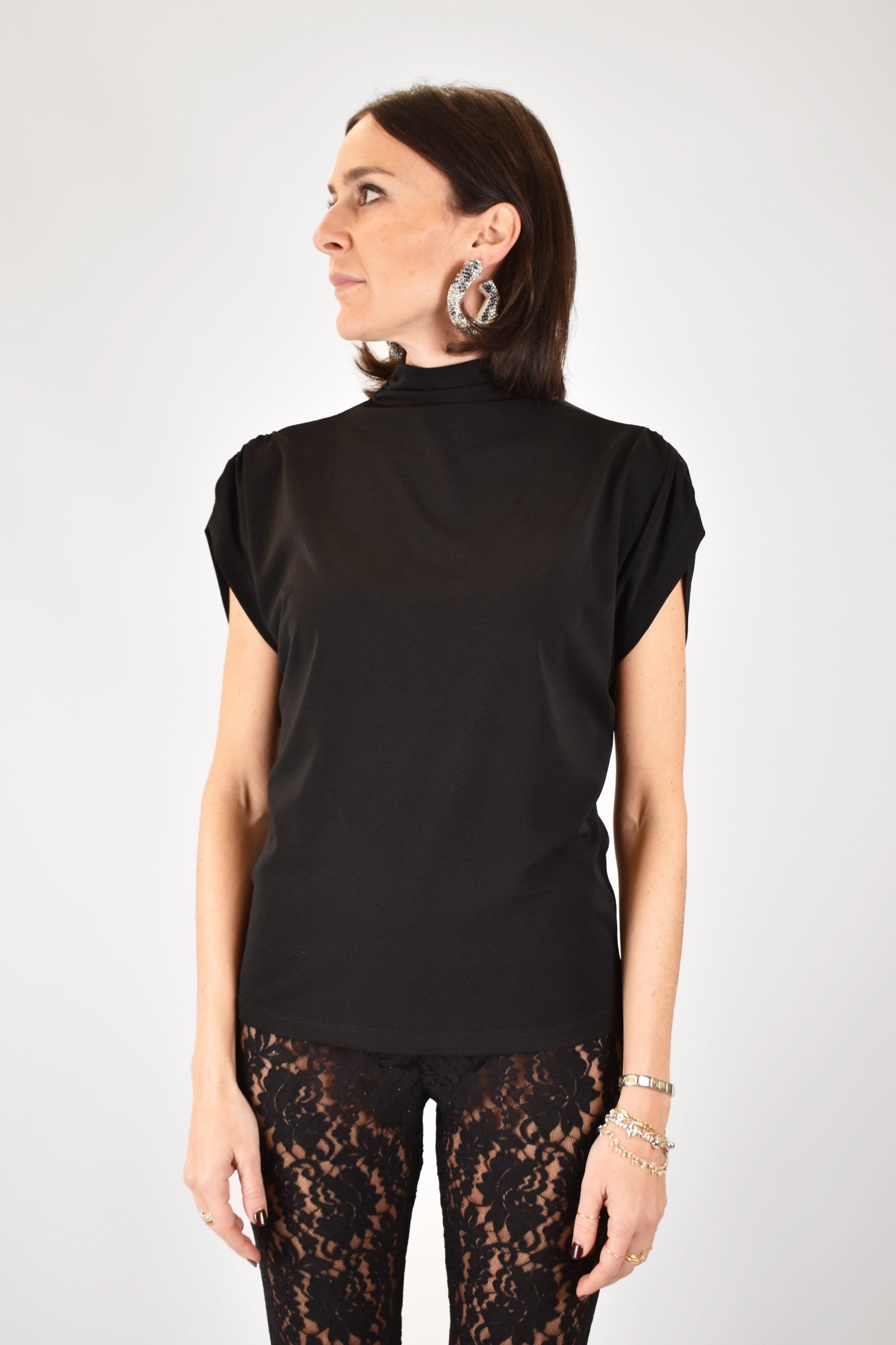 Maglietta collo  arricciato