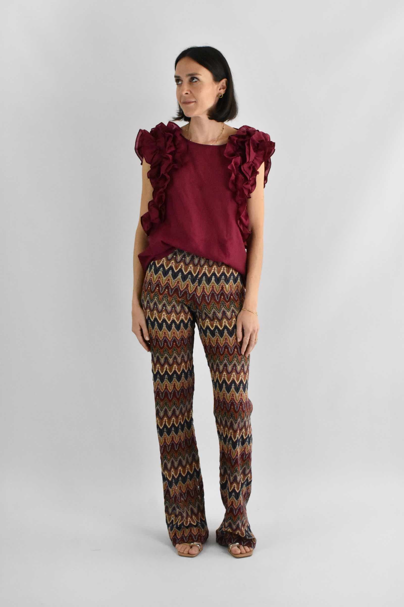 Pantalone lavorato fantasia