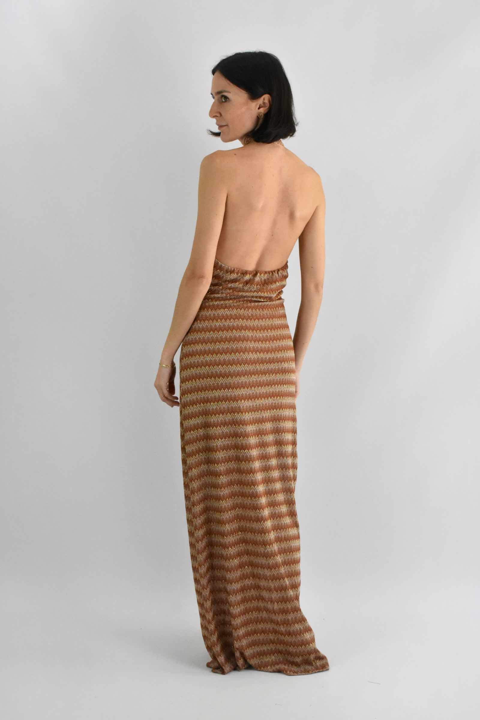 Abito lungo fantasia lurex
