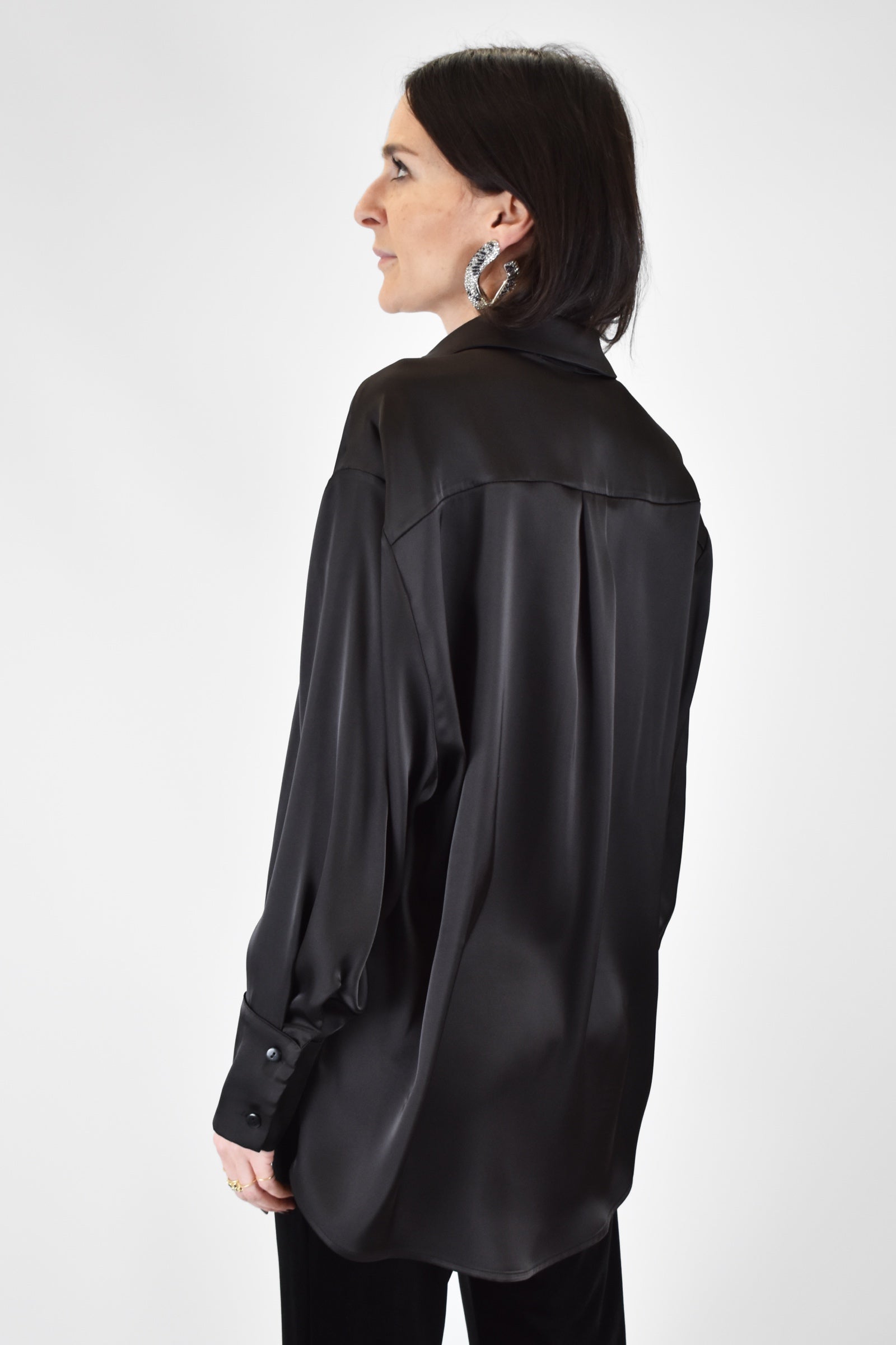 Camicia in raso patch gioiello