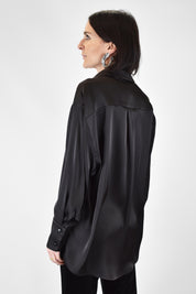 Camicia in raso patch gioiello