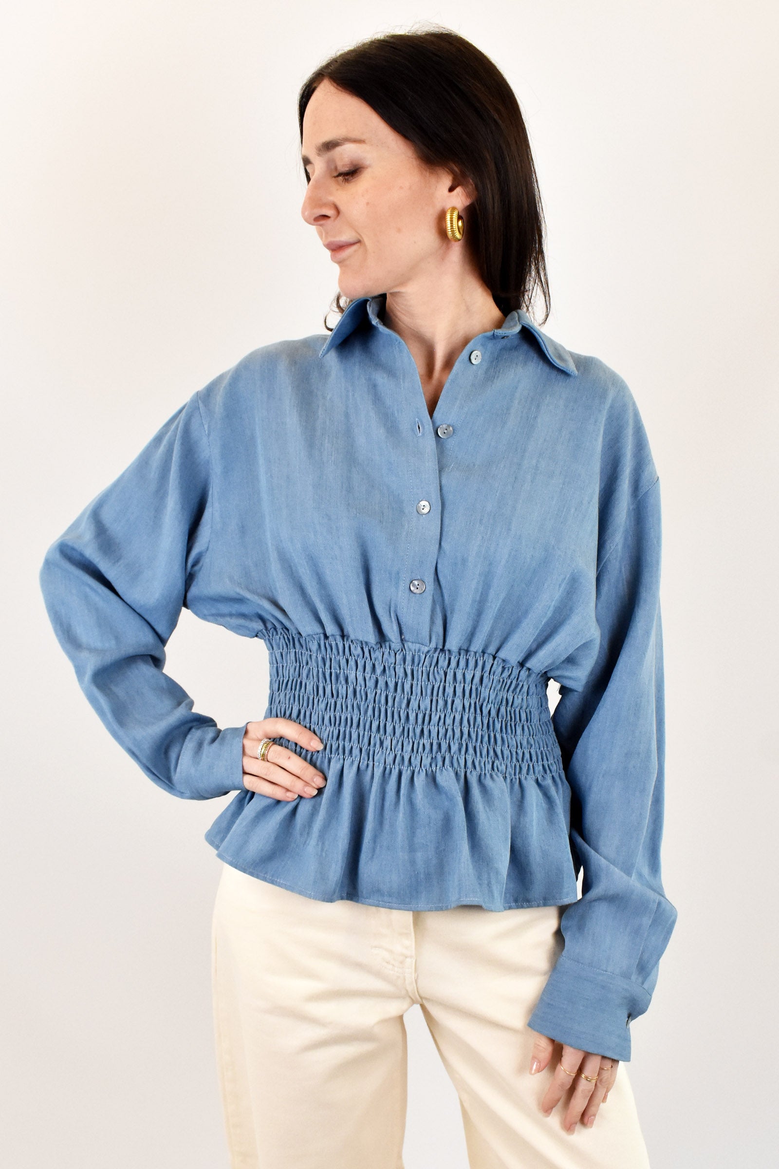 Camicia chambry con ripresa
