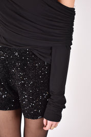 Shorts ciniglia e paillettes