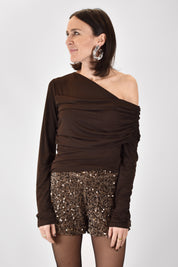 Shorts ciniglia e paillettes