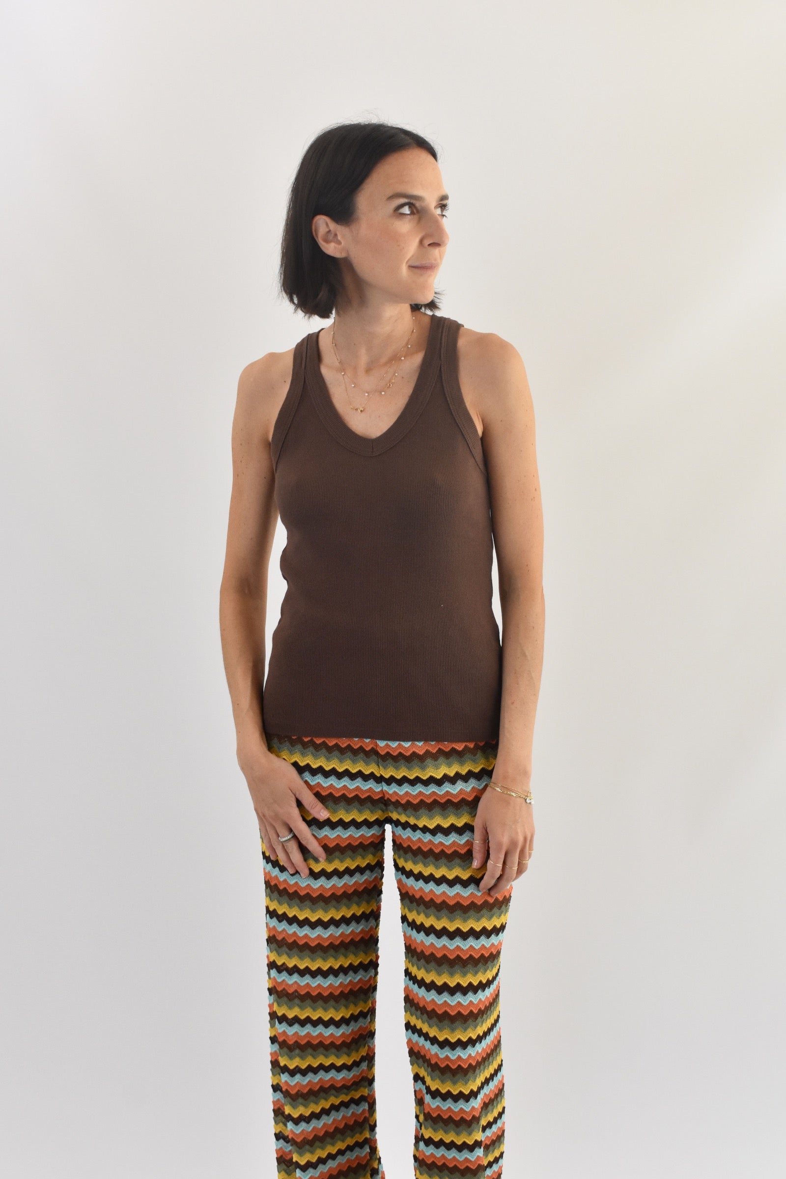 Top costine scollo V