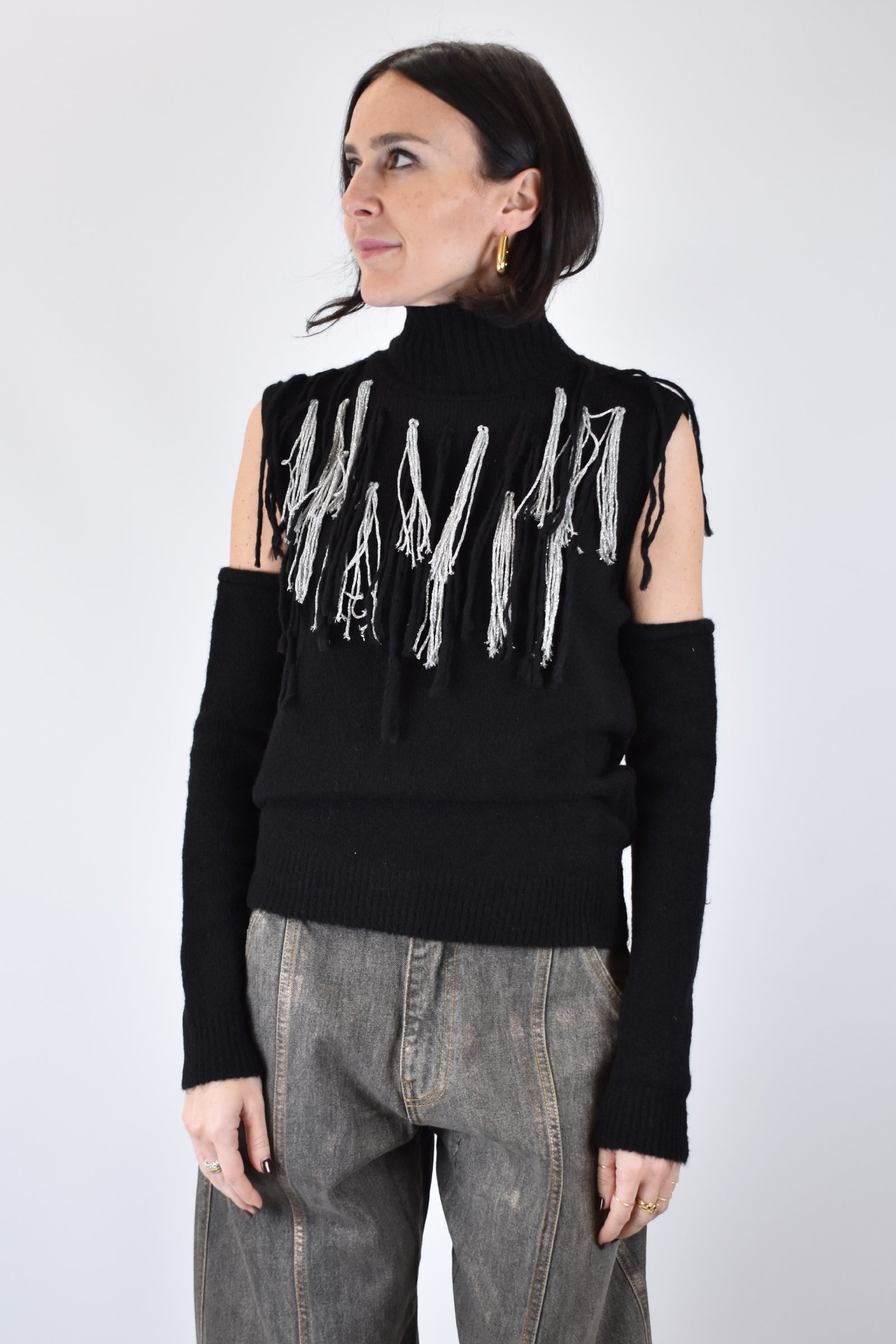 Lupetto ricamato + manicotti